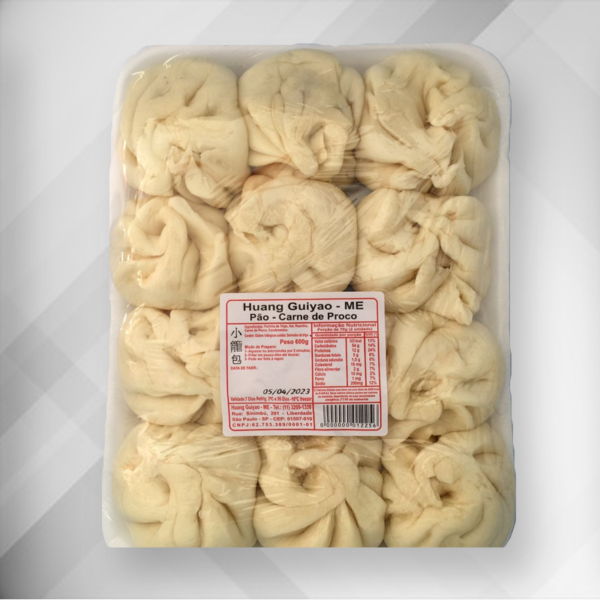 Nikuman -Pão chinês recheio carne de   Porco 600g